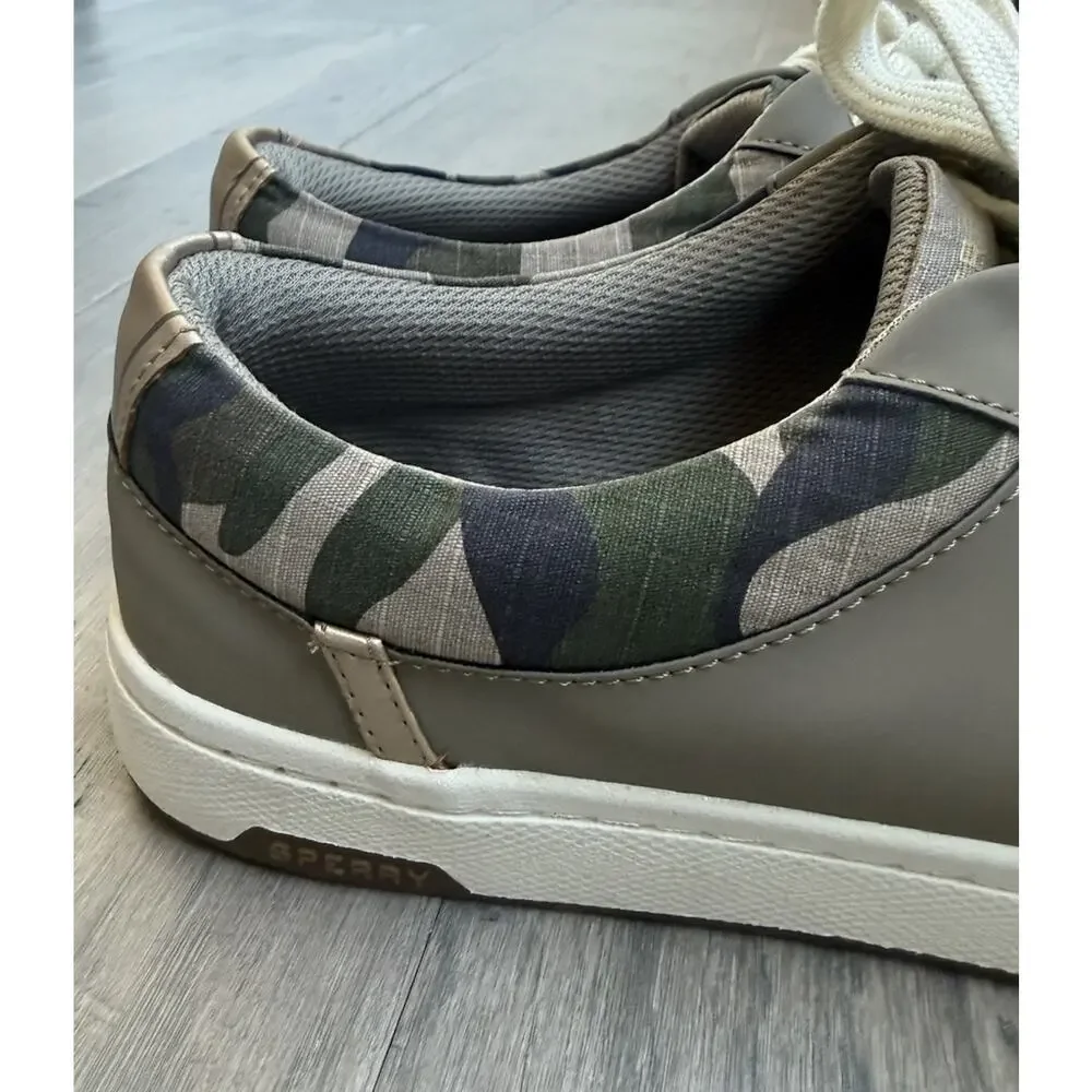 Sperry Charter Taupe Camo Lace Up Sneakers Womens Size 7.5 M Low Top Athleisure
